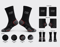 Chaussettes blanches personnalisées avec logo, respirantes, en tricot, avec logo sur le revers, en spandex, séchage rapide pour l'été, pour adultes, course et entraînement