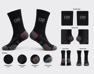 Chaussettes blanches personnalisées avec logo, respirantes, en tricot, avec logo sur le revers, en spandex, séchage rapide pour l'été, pour adultes, course et entraînement - Product Image 4