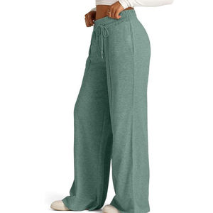 Women Flare Jogger Pants and <b>Trousers</b> 100% Cotton Breathable Soft Baggy Wide Straight Leg Sweatpants for Sale Breathable - Product Image 3
