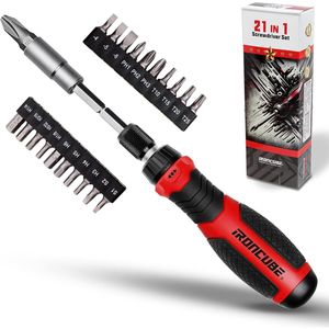 Set Cacciaviti Magnetici Multiuso 21 in 1 con 21 Punte per Uso Domestico Quotidiano - Product Image 1