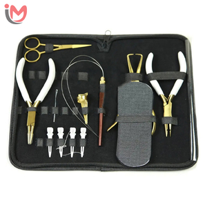 Professional Waterproof Micro-Link Hair Extension <b>Beading</b> Tool Kit High Quality Stainless Steel Hand Plier <b>Needle</b> Leather - Product Image 1