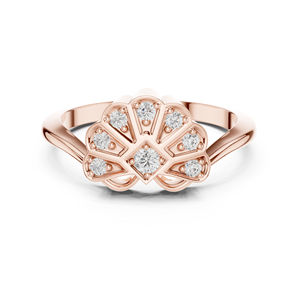 Anillo de Oro Rosa de 14K con Diamante Cultivado en Laboratorio, Corte Redondo, para Mujer |   Ropa de Uso Diario |   Diamante Cultivado Nuevo - Product Image 1