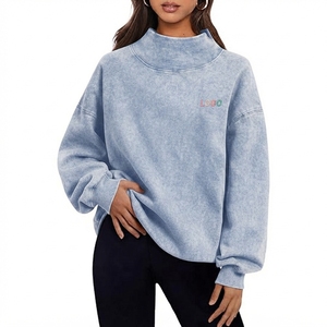 Sweat-shirts Premium Personnalisables avec Logo 350 g/m² Col Rond Femme Coupe Ample Oversize Pull Col Roulé Manches Longues avec Fente au Col - Product Image 6