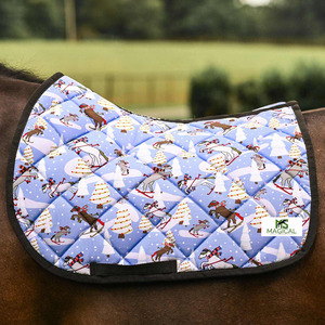 Tapis de selle pour chevaux de haute qualité, sublimation Ski You Later, Tapis de selle d'équitation Horse Dreams de grande qualité, usage polyvalent - Product Image 1