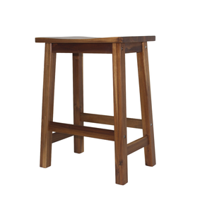 Rustic Antique Acacia Wood <b>Bar</b> Stools & Ottoman-Durable Eco-Friendly Furniture for Living Rooms Hotels Apartments Villas - Product Image 1