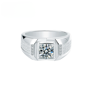 Anillo de Moissanita con Claridad VVS1, Certificado GRA, Oro Blanco, Plateado en Platino, Plata de Ley 925, Engaste de Garras, Joyería Fina Unisex - Product Image 3