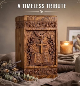 Handcrafted Rosewood Cremation Urn for Human Ashes Hummingbird Engraved Wooden <b>Memorial</b> <b>Box</b> Premium Rosewood Cremation Urn - Product Image 2