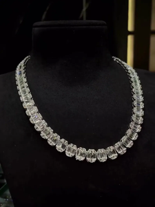 Collar de tenis de moissanita con corte esmeralda, plata 925, estilo Iced Out, joyería de cadena de lujo llamativa - Product Image 2