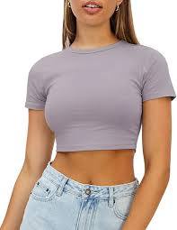 Polyester Denim T-<b>Shirt</b> STELLAR Crop Slim Fit Winter Women's Y2K Style O-Neck Half Sleeves Soft Breathable Printed Eco-Friendly - Product Image 3