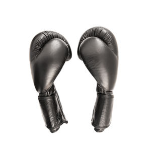 Gants d'entraînement de boxe en cuir noir de haute qualité, respirants, à doigts entiers, anti-humidité, pour Muay Thai et Kickboxing, avec fermeture auto-agrippante - Product Image 3