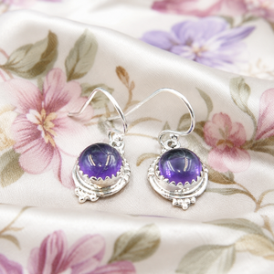 <b>Top</b> Quality Amethyst Dangle Earrings 925 Sterling Silver <b>Rose</b> Gold Yellow Gold Plated Handmade Boho Gemstone Jewelry For Women - Product Image 1