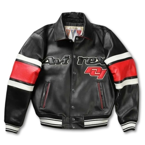Chaqueta de Cuero Estilo Bomber Avirex 75 Aniversario |   Venta al por mayor de artículos vintage estilo universitario y aviación de alto volumen - Product Image 2