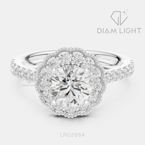 Bague de mariage ronde 1,159 carats, bijoux fins, certifiée IGI, or blanc 14 carats, diamant de laboratoire, bague de fiançailles et d'anniversaire - Product Image 1