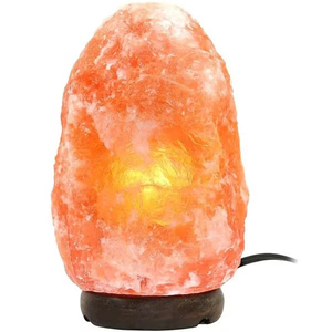 Lampes en sel rose de l'Himalaya de qualité supérieure, 2-3 kg, fabriquées à la main, avec base en bois sculpté, artisanat naturel, lampe de sel pour chambre à coucher - Product Image 2