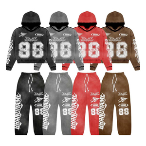 Unisex High Quality Cotton Acid Wash Vintage Pullover <b>Hoodie</b> Screen Printed Design Men's Women's Casual <b>Running</b> Plus Size - Product Image 1