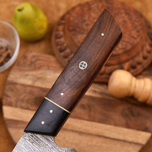 Nouveauté : Couteau de Chef Santoku Japonais en Acier Damas, Fait Main, Manche Intégral, 8 Pouces, Ambidextre, Couteaux de Cuisine Bunka de Luxe - Product Image 3