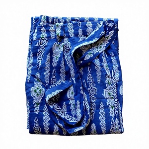 Wholesale Custom Design Block Printing Fabric Pant <b>Elastic</b> Belt Tie Waist Pockets Relaxed Fit Comfy Bottom Pant Women Clothing - Product Image 1