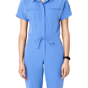 Direct Wholesale Manufacturer Custom Logo Women Hospital Uniform <b>Sets</b> Nurse Jumpsuit Scrub Suits Surgical Spandex - Product Image 3