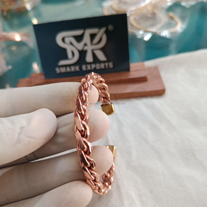 กำไลข้อมือทองแดงถักด้วยมือสำหรับผู้ชายและผู้หญิงสายรัดข้อมือทองแดงแท้แบบปรับได้มีสไตล์ของ Kada - Product Image 4