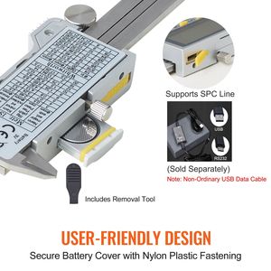 Calibro Digitale con Ampio Schermo LCD, Micrometro Elettronico in Metallo, Strumento di Misurazione Impermeabile IP54, Gamma 0-6 Pollici - Product Image 5