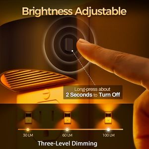 Confezione da 2 luci notturne a LED con sensore crepuscolare, da collegare alla presa a muro, 3 livelli di luminosità regolabili, luce notturna plug-in - Product Image 6