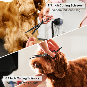 Premium Pet Grooming <b>Scissors</b> Set – Made from High-Quality Stainless Steel, Professional <b>Dog</b> & Cat Hair Cutting Kit with Case - Product Image 4