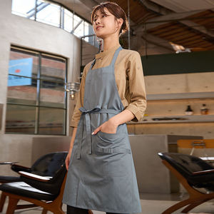 High Quality Cotton Blend Long Sleeved <b>Kitchen</b> <b>Apron</b> Washable Canvas Chef <b>Apron</b> with Embroidered Logo for Men Women Household - Product Image 4