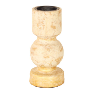 Ensemble de porte-bougies en bois vieilli crème vintage - Décoration rustique pour la maison finie à la main - 3 pièces - Product Image 3