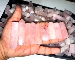 Cabujón de Cuarzo Rosa Natural, Pulido y Liso, Gema Suelta, Cuarzo Rosa Suave, Forma Alargada, para Joyería - Product Image 4