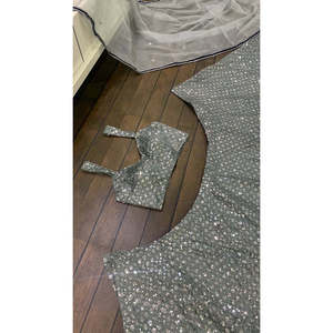 Lehenga Choli gris en polyester FB Designer pour occasions spéciales, taille M, avec travail de sequins - Product Image 2