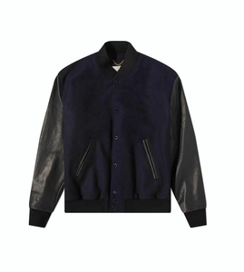 Veste universitaire à manches en cuir vintage du fabricant professionnel avec broderie Lettermen pour hommes - Product Image 1