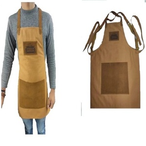 Tablier sans manches en cuir de qualité supérieure, très demandé, avec poches pour outils, idéal pour la soudure, le barbecue, la cuisine, la protection en atelier, durable - Product Image 1