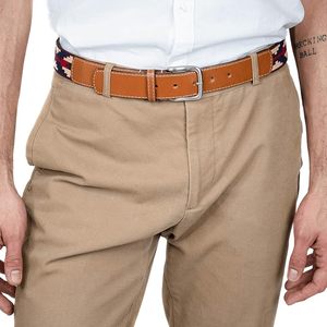 Ceintures en cuir véritable tressé pour hommes, décontractées et habillées, avec boucles élégantes en acier inoxydable, longueur personnalisable, logo varié, mode et affaires - Product Image 4