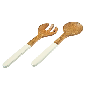 New Trending Flat Look Enameled Print Wooden Salad Server Spoons For Dining <b>Table</b> Organizer & Food Server Spoon In Hot Sale - Product Image 1