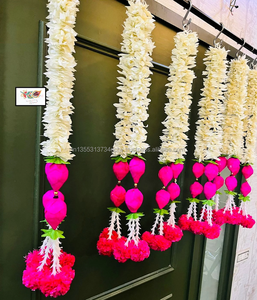 Guirnalda de Capullos de Loto y Jazmín, Plástico Multicolor, 3 pies de Largo, Ecológica, Hecha a Mano, Decoración para Puerta Principal del Hogar, Oficina, Boda - Product Image 2