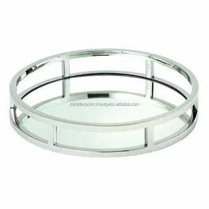 Trending Premium <b>Mirror</b> Round Luxury Display Tray Polished Copper <b>Mirror</b> Finished for Hotels Wedding Banquet Export Buyers - Product Image 1