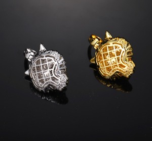 Nueva Joyería Masculina al por Mayor, Colgante de Cabeza de Tigre 3D con Ojos Esmaltados, Chapado en Oro sobre Plata de Ley 925, Estilo Hip Hop, con Moissanita - Product Image 5