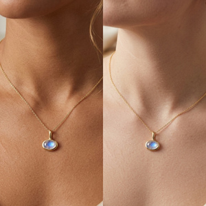 จี้รูปไข่เรนโบว์มูนสโตนขนาด 10 มม. พร้อมห่วงเงินแท้ 925 ชุบทอง สำหรับทำเครื่องประดับ ของขวัญสำหรับเธอ - Product Image 6