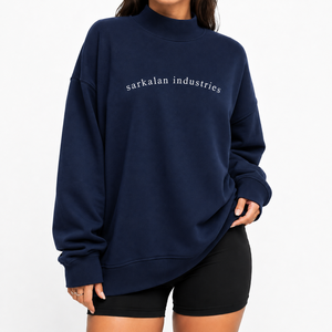Sweat-shirt à col montant pour femme, prix abordable, en molleton de coton, manches longues, coupe décontractée, service OEM ODM avec logo personnalisé - Product Image 1