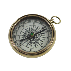 Boussole en laiton pur avec finition nickelée argentée, boussole de poche vintage lumineuse pour le camping, la randonnée, outil rétro à clapet pour l'extérieur - Product Image 4