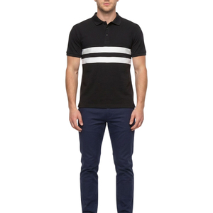 T-shirt en toile tricotée tendance pour homme, manches courtes, couleur unie, coupe ample, imprimé, pour le golf, 100 % coton - Product Image 1