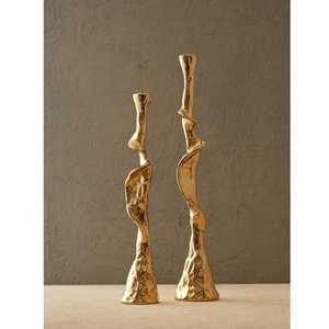 Neoclassical Turned <b>Brass</b> Baluster <b>Candlestick</b> Antique Burnished Gold Taper <b>Holder</b> with Fluted Urn Knop - Product Image 5