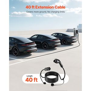 40 ft J1772 EV cavo di prolunga per caricabatterie 32Amp SAE J1772 veicolo elettrico livello 1/2 IP66 pesante cavo di ricarica per auto che trasporta - Product Image 3