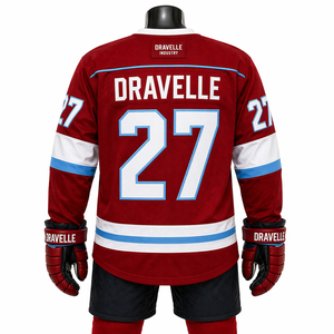Maillot de hockey sur glace haut de gamme personnalisé pour équipe, en tissu maille respirant, broderie sergé, uniforme de hockey professionnel pour homme - Product Image 4