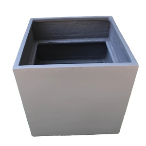 Meilleures ventes, nouvelle arrivée, pots de fleurs KNT modernes de luxe en FRP brun, incassables, légers, pour plantes de jardin, finition rugueuse - Product Image 1
