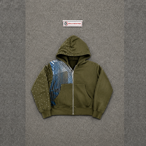 Sweat à capuche zippé en molleton de qualité supérieure avec motif bleu – Le best-seller du quotidien, confortable, emblématique, unique, original, géométrique - Product Image 5