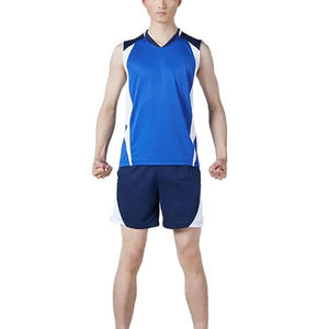 Camiseta de Baloncesto Sublimada Azul y Blanca para Hombre Five B, sin Mangas, Cuello en V, Absorbe la Humedad, Uniforme Deportivo, Fabricante de Ropa Deportiva - Product Image 1