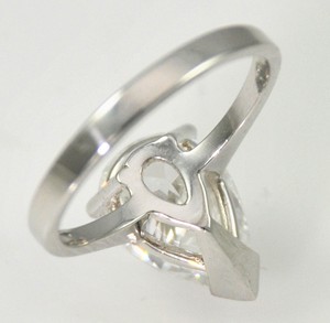 Anillo de Compromiso con Diamante Corte Pera Plateado, Estilo Clásico para Mujer, Diamante Blanco Natural Certificado por GIA - Product Image 3