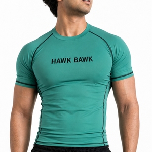 Camiseta de compresión de manga corta para hombre, de secado rápido, transpirable, ligera, atlética, para hombre. - Product Image 1