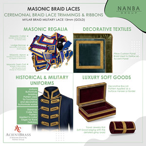 OEM Custom Gold Mylar Wire <b>Braids</b> French Lace with Handmade for Shoes Bags Uniforms Eco-Friendly Washable - Product Image 4